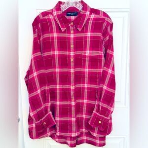 Lane Bryant Red Plaid Shirt